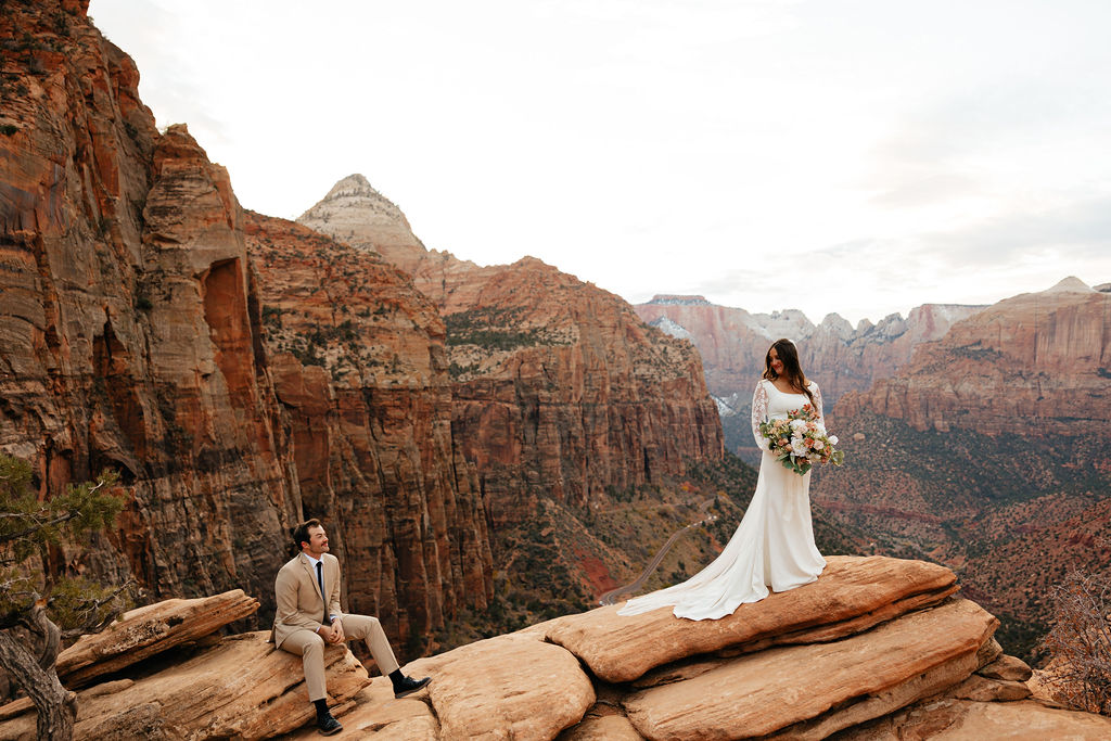 zion national park elopement wedding portraits couple adventure photography southern utah zion national park photographer